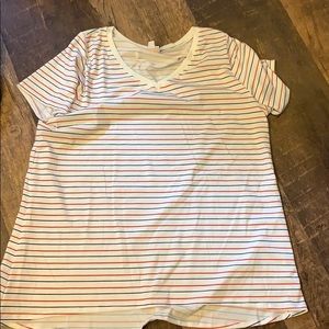 Lularoe 3x classic red blue striped euc